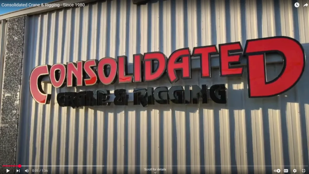 rent cranes company rigging video