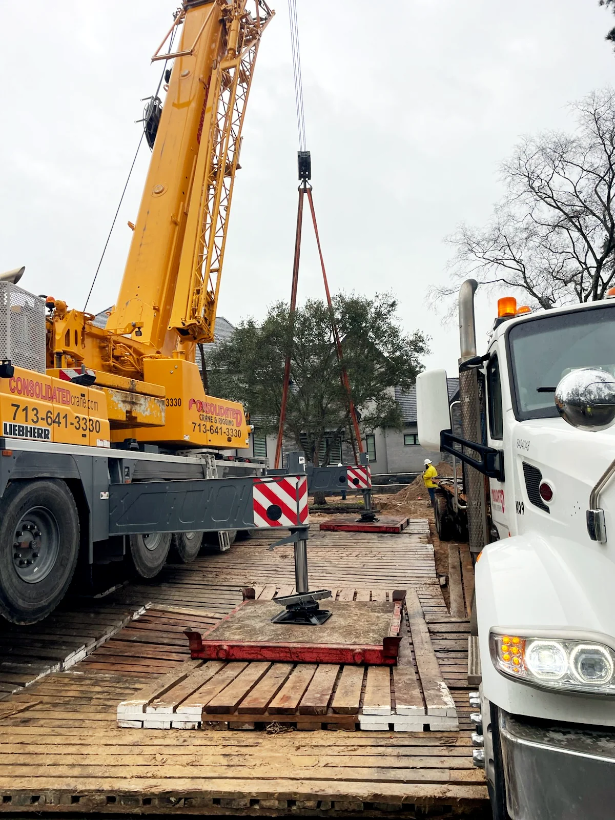 rigging cranes setting trees in Montgomery Texas